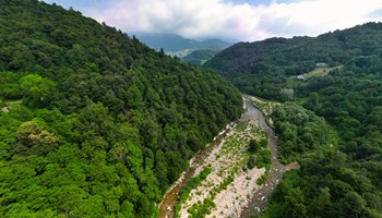 Guje di Garavot - vista aerea - Alice Superiore (To) La lavorazione della canapa in Val di Chy